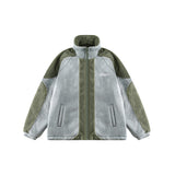 Unisex Coat Stitching Lambswool Winter Coat Warm