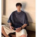 Men T Shirt Summer Distressed Suede Loose Sports