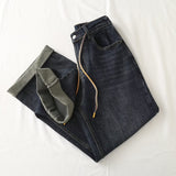 Women Jeans Fleece-lined Drawstring Leisure