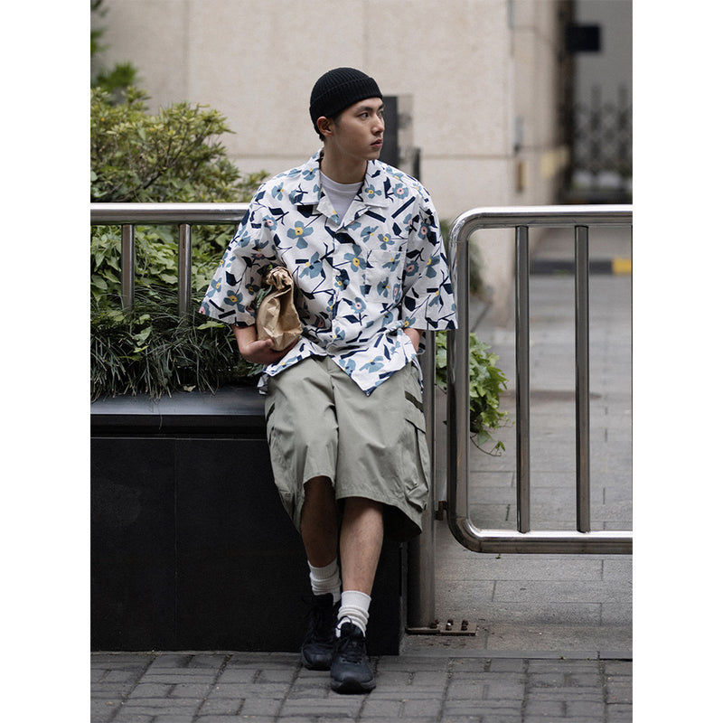 Unisex Shirt Vintage Floral Hawaiian Style Summer