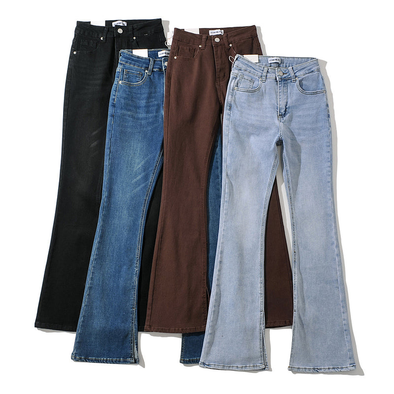 Women Jeans Fashionable Slit Flared Jeans