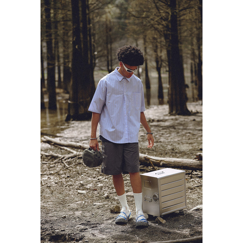 Unisex Shirt Vintage Stripe Loose Lapels Leisure