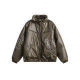 Unisex Coat PU Leather Cotton-Padded Jacket