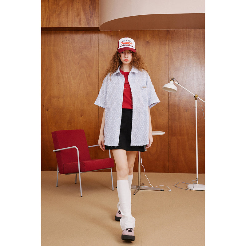 Unisex Shirt Striped Loose