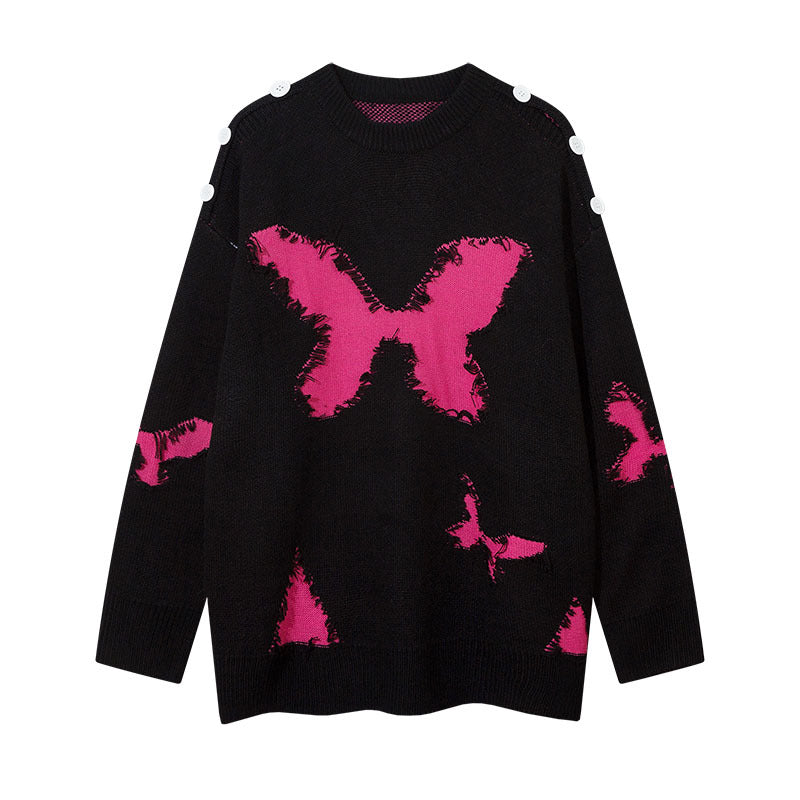 Women Sweater Butterfly Jacquard Personality Design