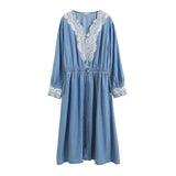 Women Dresses Summer Cardigan Denim Dress