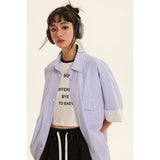 Unisex Shirt Loose Striped Shirt