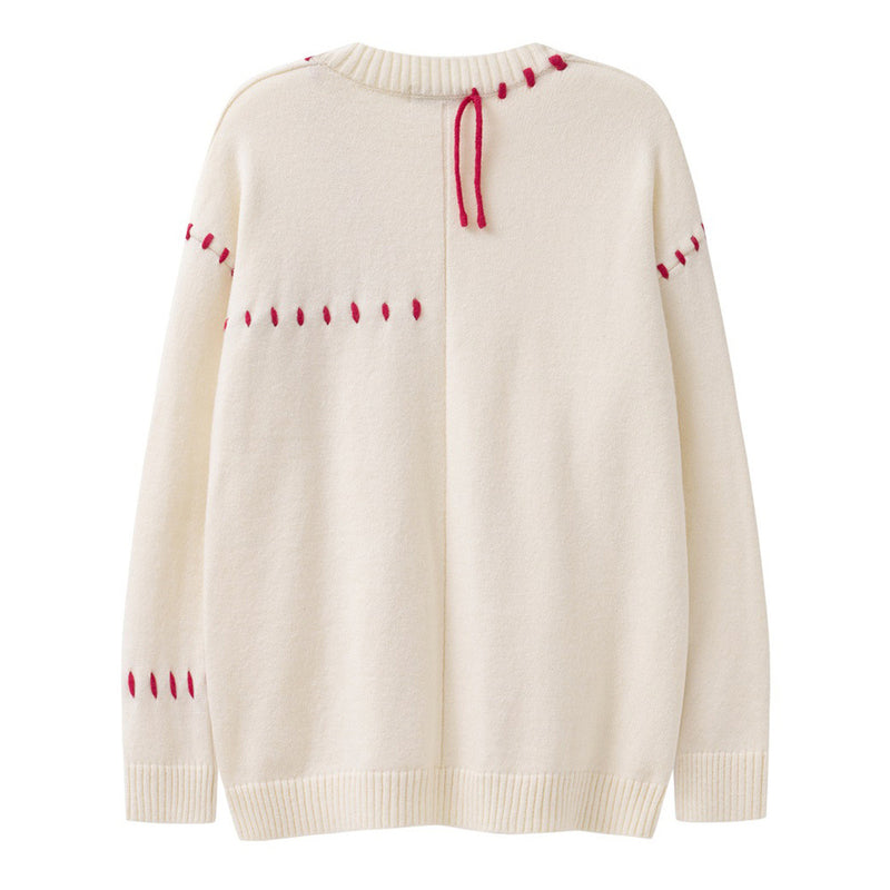 Men Sweater V-neck Sweater Coat Loose Casual Thickening