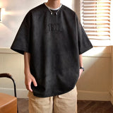 Men T Shirt Summer Distressed Suede Loose Sports