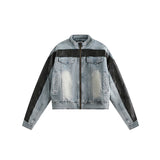 Unisex Coat Vintage Patchwork Denim Jacket