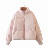 Women Cotton Coat Casual Simple Pure Color All-Matching Loose