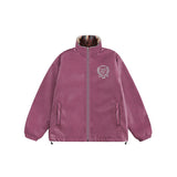 Unisex Coat Plaid Reversible Coat Warm PU Leather