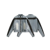 Unisex Coat Vintage Patchwork Denim Jacket