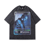Men T-shirt Border Collie Printed Oversize Distressed