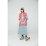 Unisex Shirt Summer Retro Paisley Stitching Loose