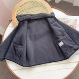 Women Cotton Coat Windproof Faux Cashmere Cardigan Coat for Children
