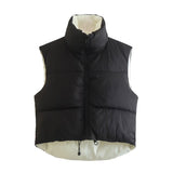 Women Cotton Coat Fashion Stand Collar Cotton Vest