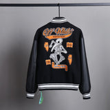 Ow Jacket Classic Embroidered Cotton-Padded Jacket for Men and Women