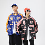 Unisex Pu Jacket PU Leather Baseball Jacket