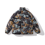 Men Coat Thickened Cotton Coat Serpentine Stand Collar