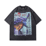 Men T-shirt Border Collie Printed Oversize Distressed