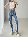 Women Jeans Vintage Distressed Slim-Fitting Loose Split