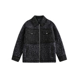 Unisex Coat Loose Plaid Stitching Winter Coat