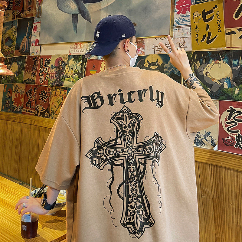 Men T Shirt Cross Summer Versatile