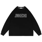 Men Long Sleeve T-Shirt Hot Drilling Loose Casual