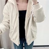 Women Cotton Coat Velvt Plush Hooded Sweater