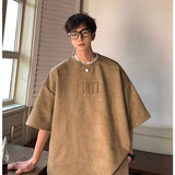 Men T Shirt Summer Distressed Suede Loose Sports