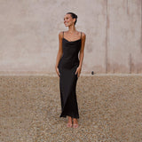 Women Dress Sling Deep V-neck Slim Urban Fashion Solid Color