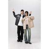 Unisex Pu Jacket Couple Loose Motorcycle Jacket