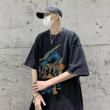 Men T Shirt Summer Distressed Heavy