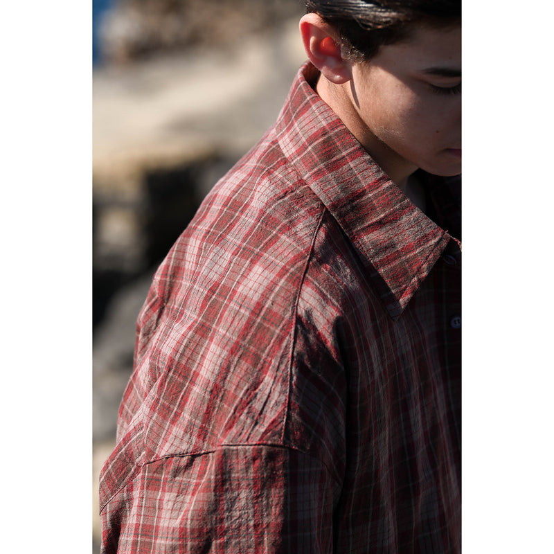 Unisex Shirt Retro College Style Plaid Loose Cityboy