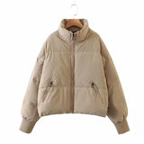 Women Cotton Coat Casual Simple Pure Color All-Matching Loose