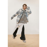 Unisex Coat Men and Women Loose Retro Plaid Winter