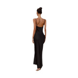 Women Dress Sling Deep V-neck Slim Urban Fashion Solid Color