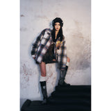 Unisex Coat Retro Patchwork Lapel Cotton-Padded Coat