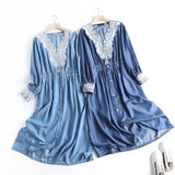 Women Dresses Summer Cardigan Denim Dress