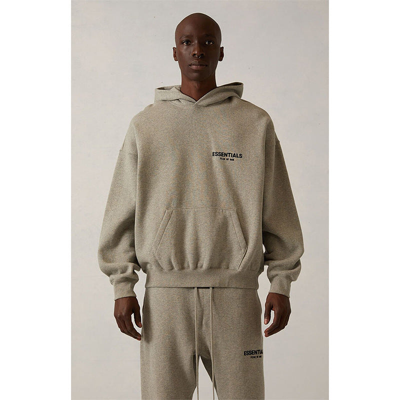 Fog Essentials Hoodie & Pant 2 Piece Set Sweater Black Letters Flocking