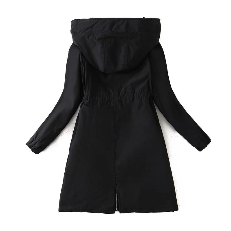 Women Cotton Coat Plus Size Loose Solid Color Cotton Jacket
