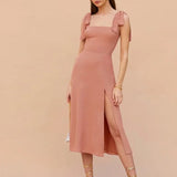 Women Dresses Fashion Elegant Butterfly Slim Strap Dress