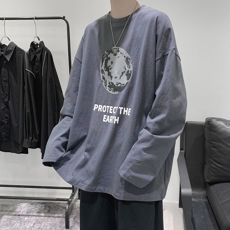 Men T Shirt Loose round Neck Bottoming Shirt