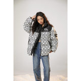 Unisex Coat Patchwork Easy Matching Winter Cotton-Padded Coat