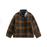 Unisex Coat Retro Loose Thick Checks Cotton-Padded Coat