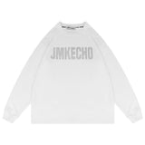 Men Long Sleeve T-Shirt Hot Drilling Loose Casual