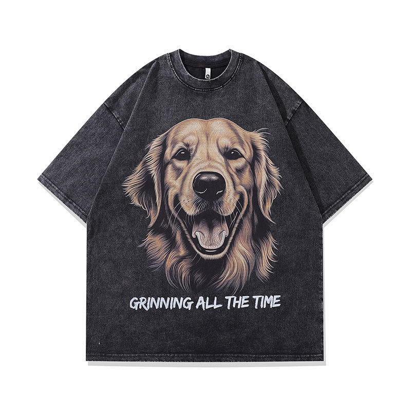 Men's T-Shirt Vintage Golden Retriever Printing