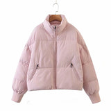 Women Cotton Coat Casual Simple Pure Color All-Matching Loose