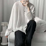 Men T Shirt Waffle Loose Bottoming Shirt